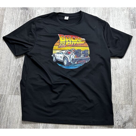 Back to the Future T-Shirt Men's Size 2XL Retro Logo Causal Pullover Black - Picture 1 of 7